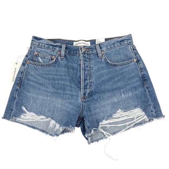 Aritzia Denim Forum The Ex-Boyfriend Hi-Rise Straight Denim Short Size 26 - Picture 3 of 10